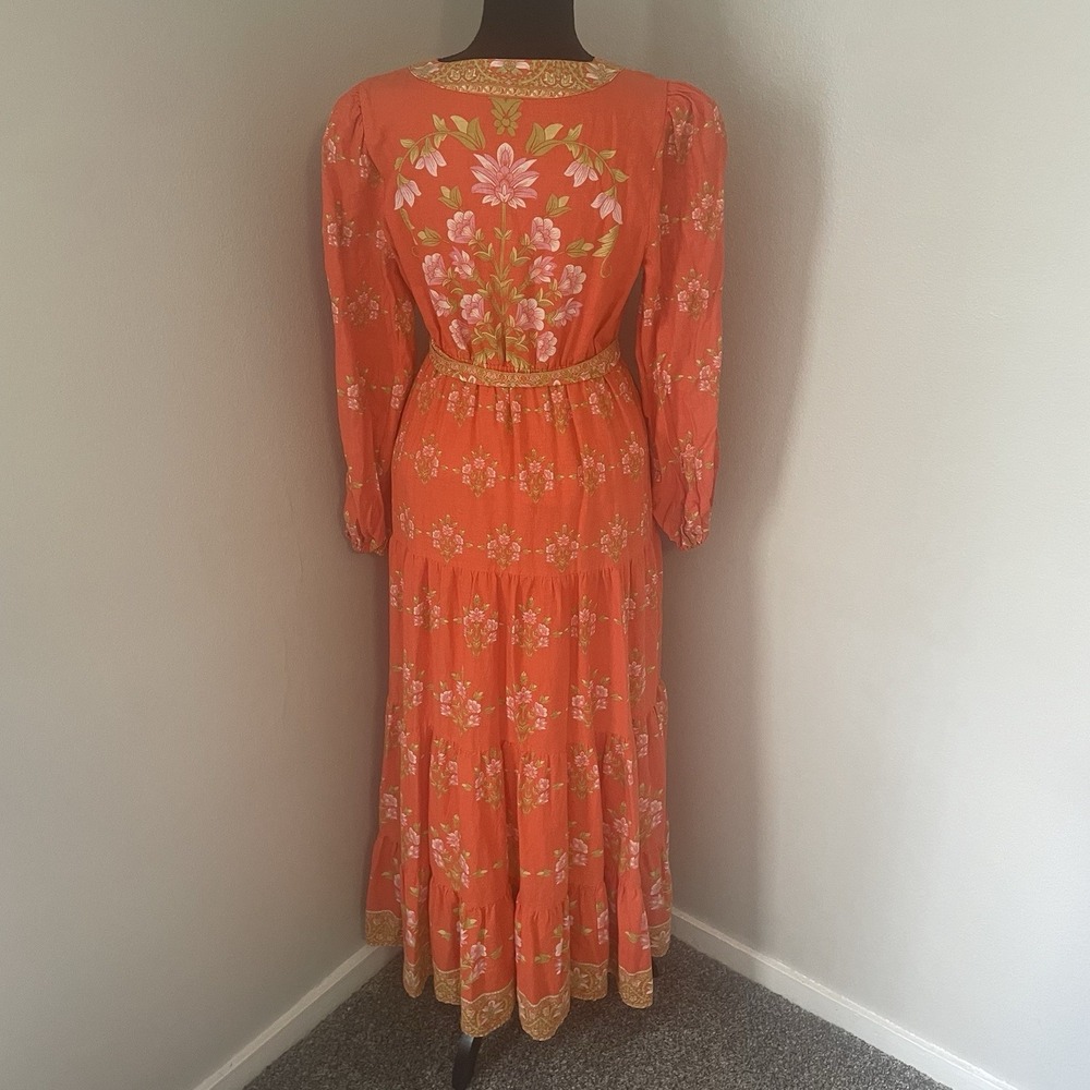 Floral V-Neck Maxi Dress in Coral - Picture 5 of 8